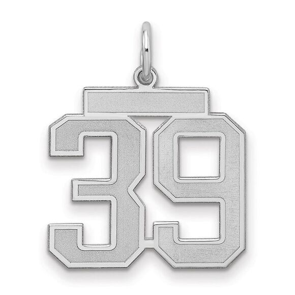 Sterling Silver, Jersey Collection, Medium Number 39 Pendant - Picture 1 of 3